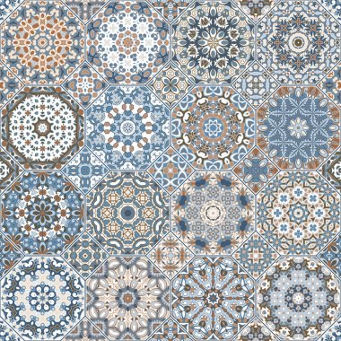 Sekizgen ve kare desenleri.