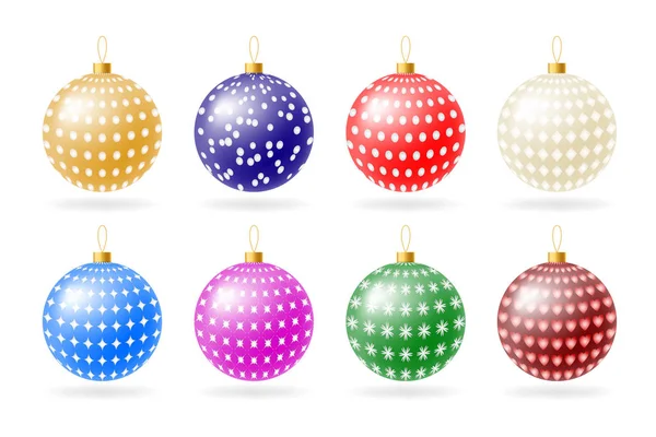 Boules de Noël avec ornement décoré — Image vectorielle