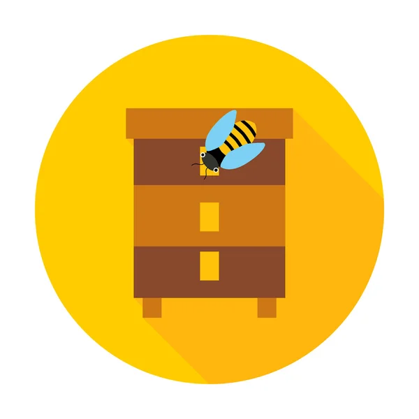 Mel abelha urticária círculo ícone — Vetor de Stock