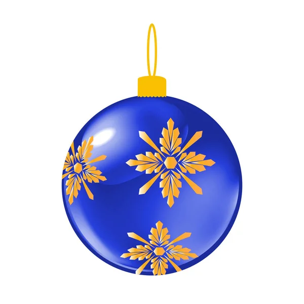 Bola decorativa azul de Navidad — Vector de stock