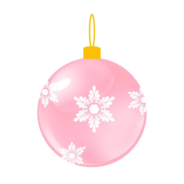 Light pink christmas decorative ball — Stock Vector