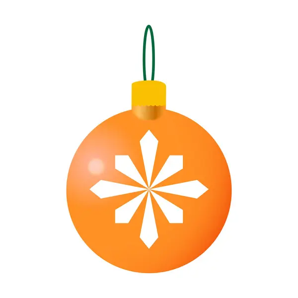 Orange dekorative Weihnachtskugel — Stockvektor