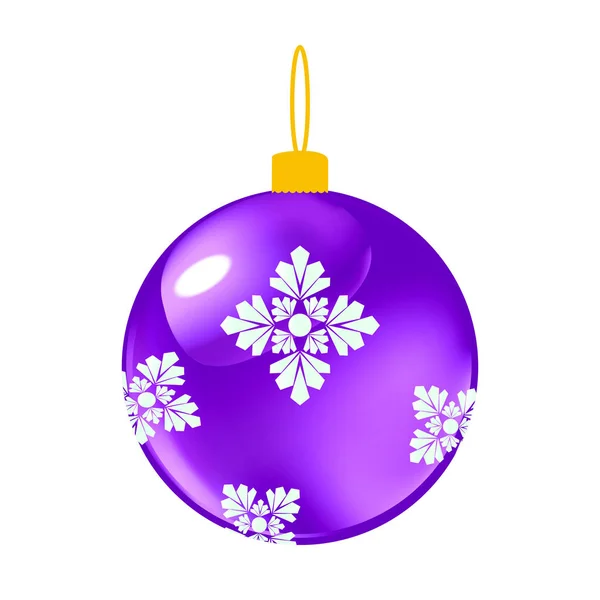 Bola decorativa de Navidad púrpura — Vector de stock