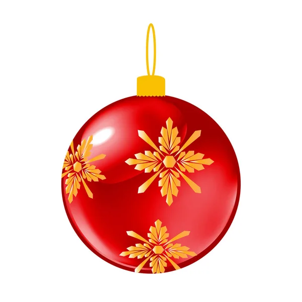 Bola decorativa roja de Navidad — Vector de stock