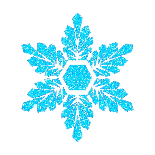 Blaue Schneeflocke auf weißem Grund — Stockvektor