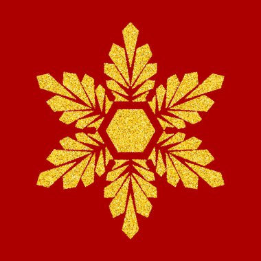 Üzerinde kırmızı altın kar tanesi