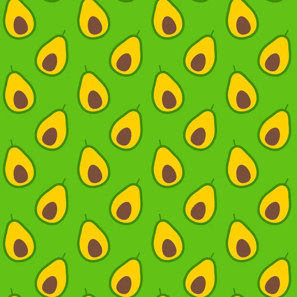Avocado plat naadloze patroon — Stockvector