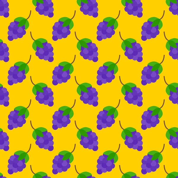 Druiven plat naadloze patroon — Stockvector