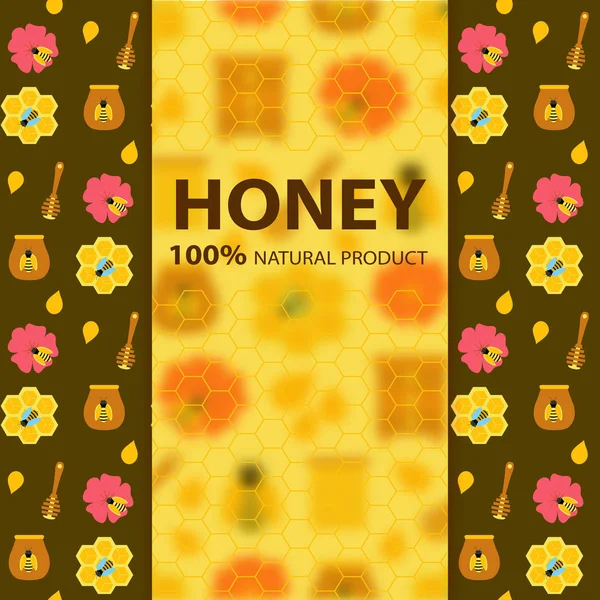 Banner mit Honig und Bienen lizenzfreie Stockvektoren