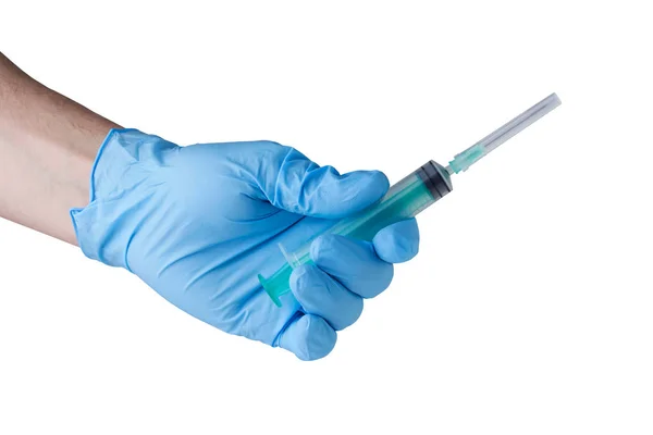Medical syringe in a hand — Stock Photo, Image
