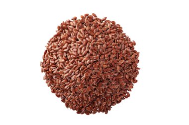 Beyaz arkaplanda keten tohumları