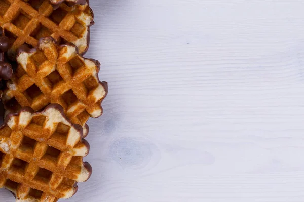 Belgische Waffeln mit Schokoladenglasur — Stockfoto