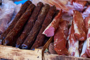 Kurutulmuş et yakın plan.