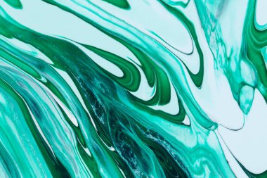 Yeşil ve akrilik tonlarda akrilik boyanın soyut arkaplanı