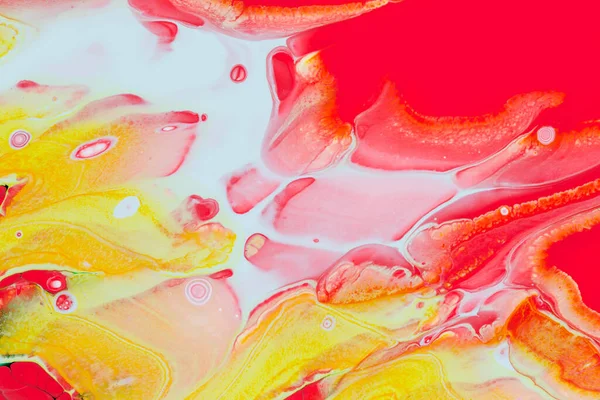 Абстрактний Фон Акрилової Фарби Червоних Жовтих Тонах — стокове фото