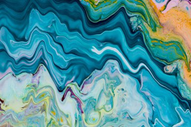 Akaramarin tonlarındaki akrilik boyanın soyut arkaplanı