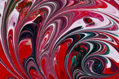 Kırmızı ve beyaz tonlarda akrilik boyanın soyut arkaplanı