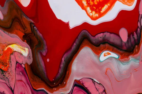 Fond Abstrait Peinture Acrylique Dans Les Tons Rouges — Photo