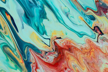 Akaramarin tonlarındaki akrilik boyanın soyut arkaplanı