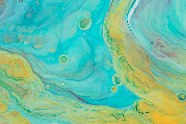 Abstract Background Acrylic Paint Yellow Aquamarine Tones — Stock Photo, Image