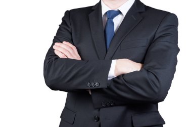 Beyaz arka plan üzerinde izole iş adam vücut closeup portresi