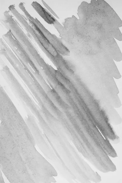 Μαύρο και άσπρο μονόχρωμο αφηρημένο φόντο ακουαρέλα, διαγώνια επικλινείς γραμμές και πινελιές — Φωτογραφία Αρχείου