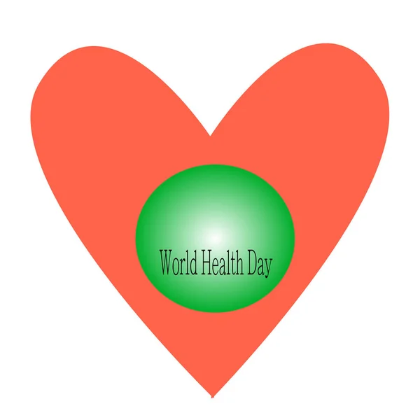 Concept Vectoriel Abstrait Journée Mondiale Santé Avec Cœur Texte — Image vectorielle