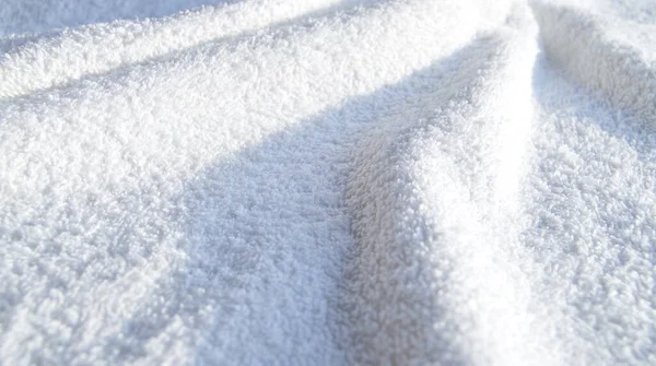 Uma Toalha Terry Exemplo Simples Textura Tecido Macio Branco Felpudo — Fotografia de Stock
