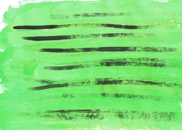 Fundo Aquarela Abstrato Verde Com Linhas Horizontais Pretas Traços — Fotografia de Stock