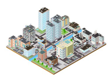 İzometrik Cityscape simgesi.