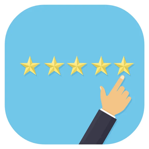 Finger Pointing Awarding a low 1 star rating. — Stock Vector
