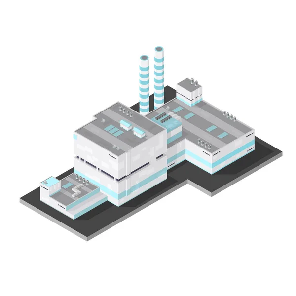 Central eléctrica industrial isométrica . — Vector de stock