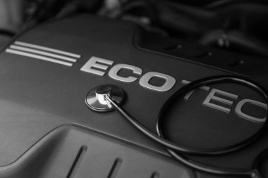 Steteskop ve kavram bakım araç, araba Eco motor için