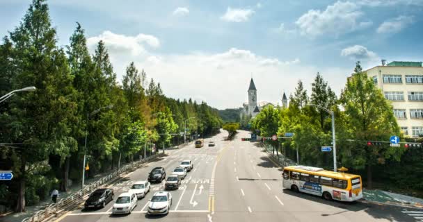 Gyeonggi-do, Corea del Sud - 13 agosto 2016: Yul-dong Park vicino al time-lapse stradale, Corea del Sud — Video Stock