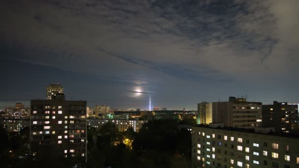 Ciudad nocturna Moscú — Vídeo de stock