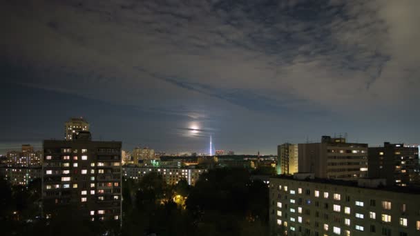 Cidade noturna Moscovo — Vídeo de Stock