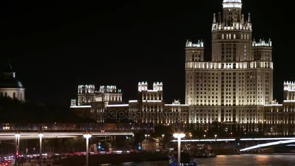 Νύχτα Μόσχα πόλη — Αρχείο Βίντεο