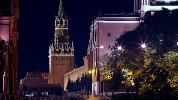 Natten staden Moskva — Stockvideo