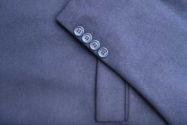 Özel düğmeler üzerinde mavi ceket