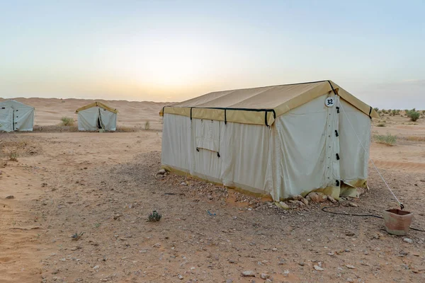 Stanový Tábor Poušti Sahara — Stock fotografie