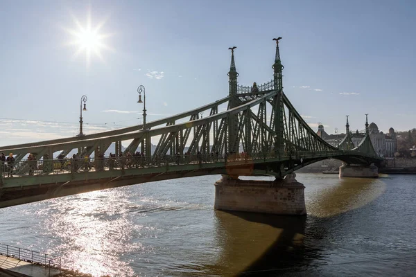 Puente Libertad Centro Budapest Hungría — Foto de Stock