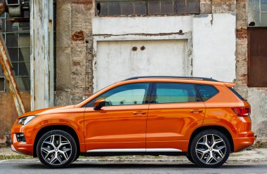 PRAG, CZECH Cumhuriyet - 27 Eylül 2018: Prag, Çek Cumhuriyeti 'nde Koltuk Ateca, 27 Eylül 2018