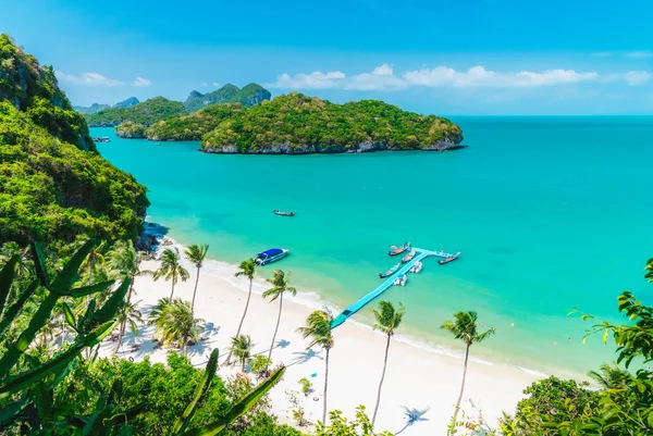 Top view beautiful nature scenic landscape tropical beach Mu Koh — 스톡 사진