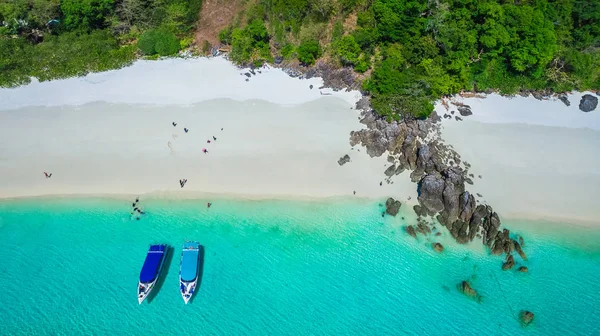 Vue aérienne belle nature pittoresque vacances plage lumineux un — Photo