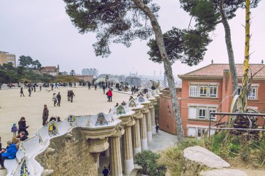 Barcelona Guell Park, İspanya.