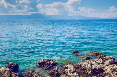 Akşam relax Hırvatistan içinde denize.