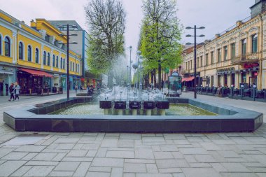 Bahar Litvanya. Kaunas eski kale görünümü. 