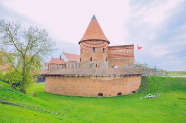 Bahar Litvanya. Kaunas eski kale görünümü. 