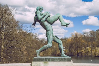 Bahar Oslo, Norvegia. Görünüm strets, doğa Oslo. 