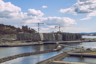 Bahar Oslo, Norvegia. Görünüm strets, doğa Oslo. 